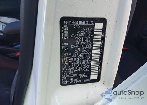 2015 Nissan Juke Nismo из США, поврежденный, VIN JN8AF5MV5FT563322